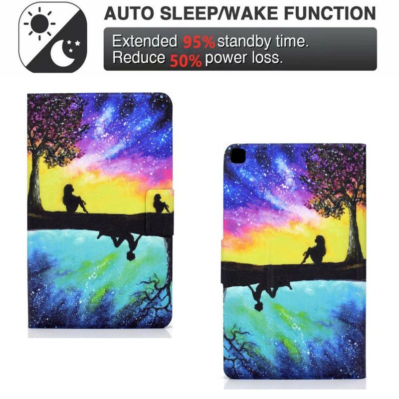 Capa Folio Para Samsung Galaxy Tab A7 Lite Devaneio Sob A Árvore