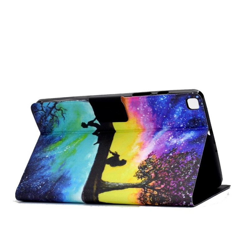 Capa Folio Para Samsung Galaxy Tab A7 Lite Devaneio Sob A Árvore
