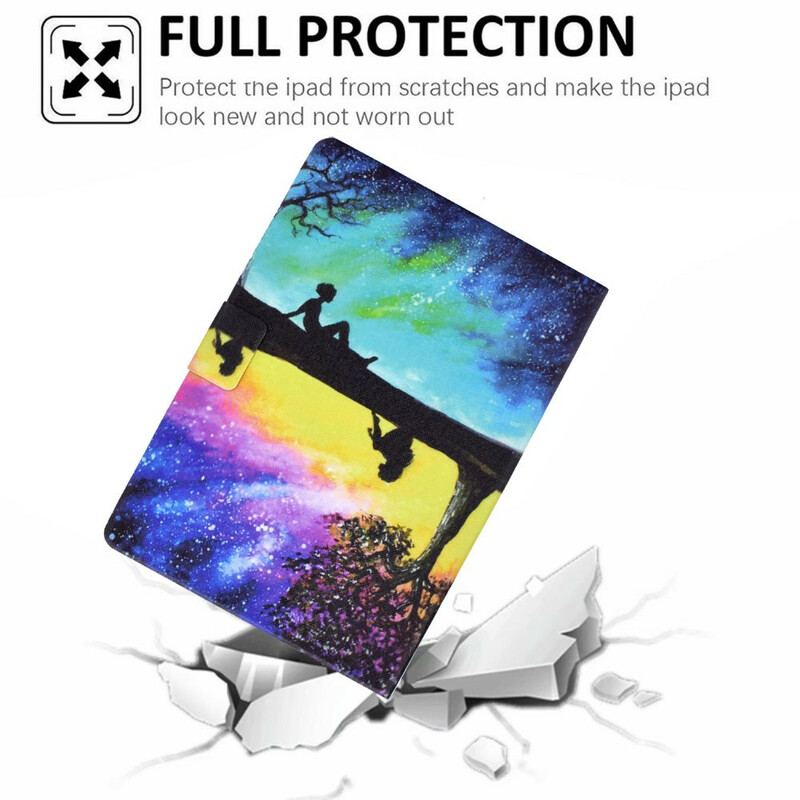 Capa Folio Para Samsung Galaxy Tab A7 Lite Devaneio Sob A Árvore