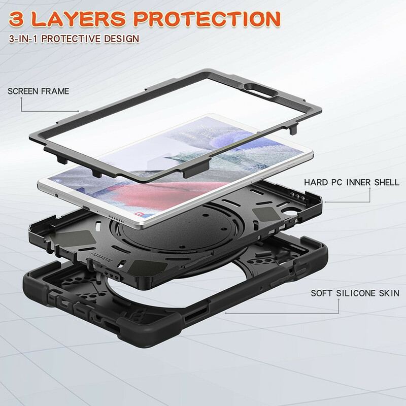Capa Para Samsung Galaxy Tab A7 Lite Suporte De Anel Giratório Ultra Resistente