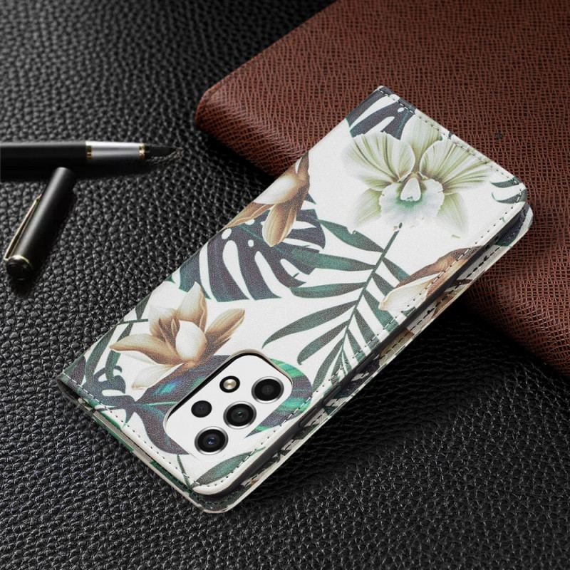 Capa De Celular Para Samsung Galaxy A53 5G Flip Folhas