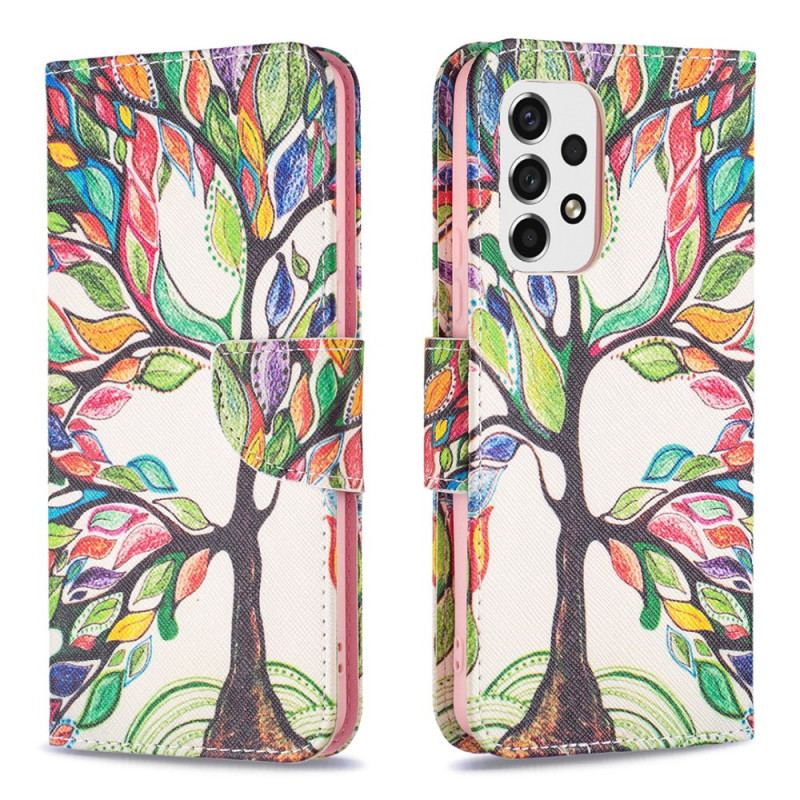 Capa De Couro Para Samsung Galaxy A53 5G Árvore