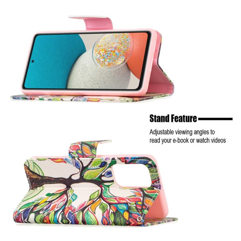 Capa De Couro Para Samsung Galaxy A53 5G Árvore