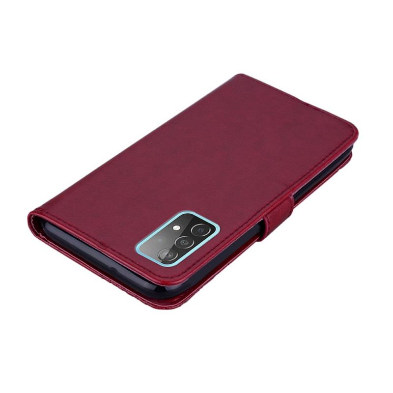 Capa De Couro Para Samsung Galaxy A53 5G Coruja Mandala E Charme