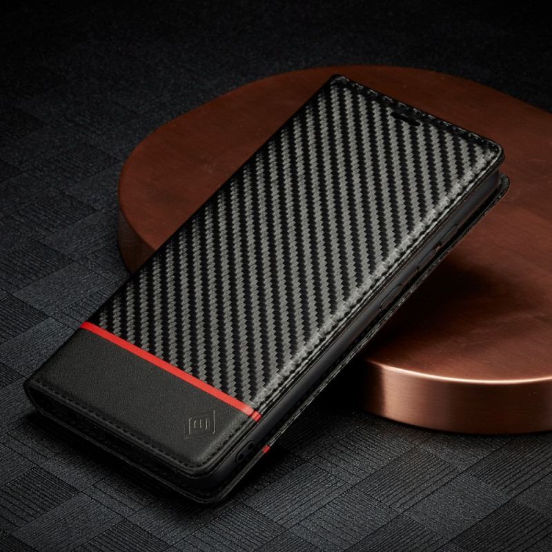Capa De Couro Para Samsung Galaxy A53 5G Fibra De Carbono Lc.imeeke