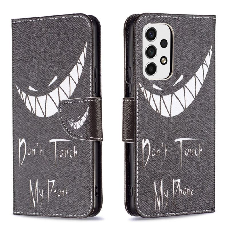 Capa Em Pele Para Samsung Galaxy A53 5G Telefone Do Diabo
