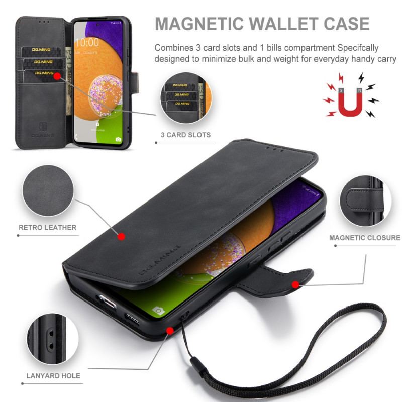 Capa Flip Para Samsung Galaxy A53 5G Dg.ming Retro