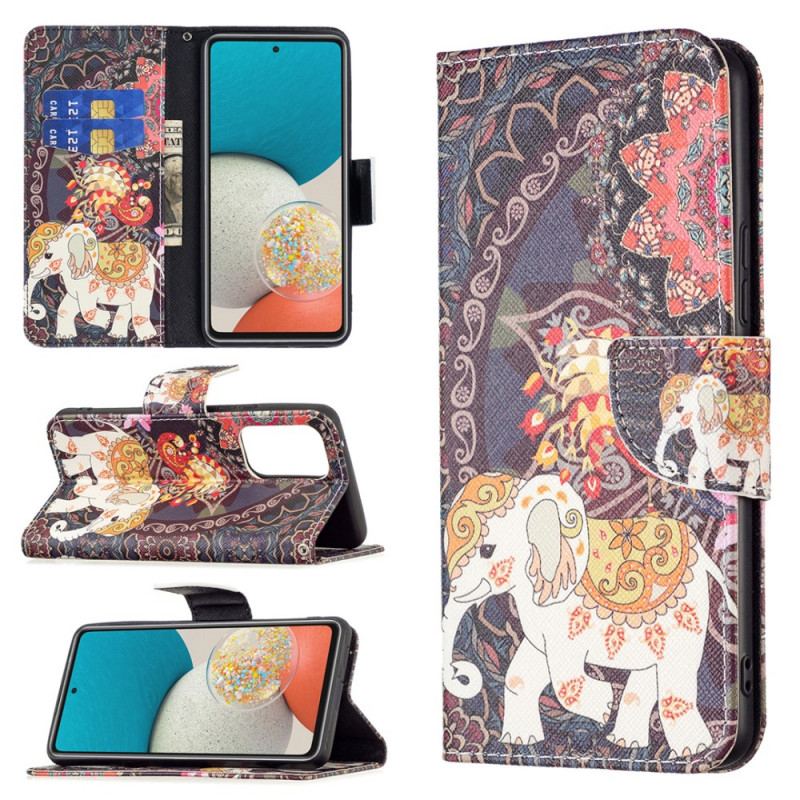 Capa Flip Para Samsung Galaxy A53 5G Elefante Indiano
