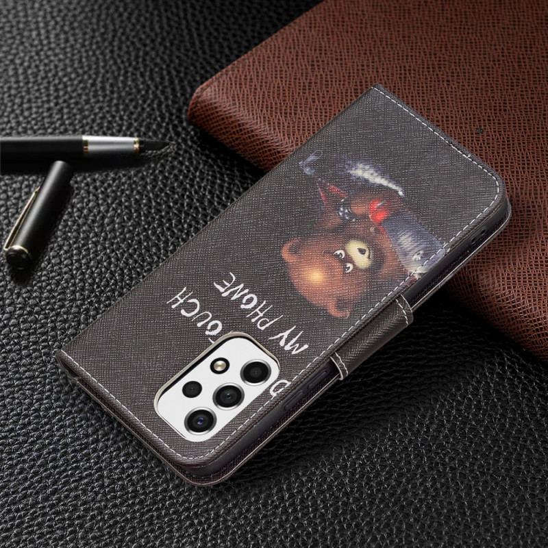 Capa Flip Para Samsung Galaxy A53 5G Urso Perigoso