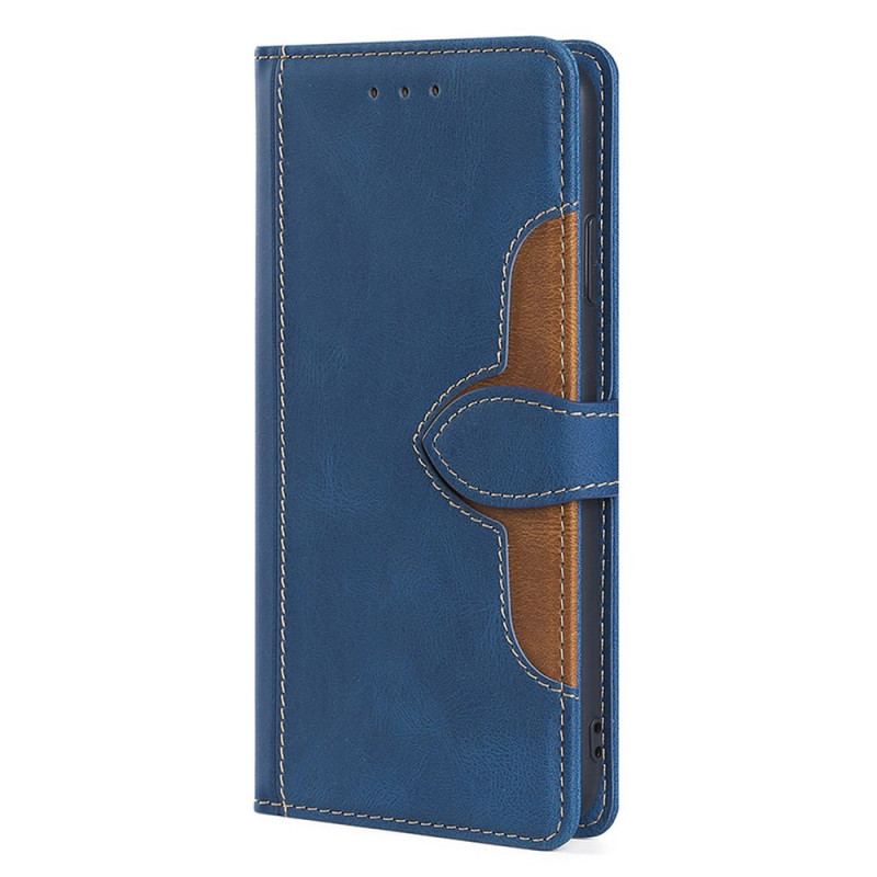 Capa Folio Para Samsung Galaxy A53 5G Couro Sintético Bicolor Estiloso
