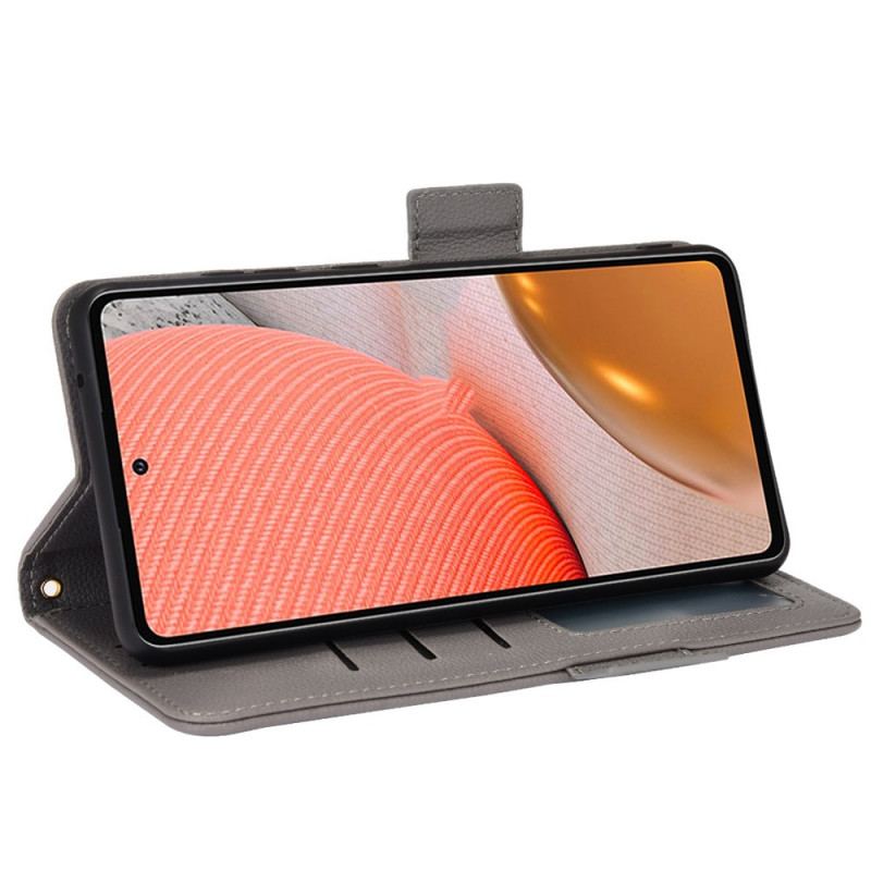 Capa Folio Para Samsung Galaxy A53 5G Couro Sintético De Lichia Tradicional