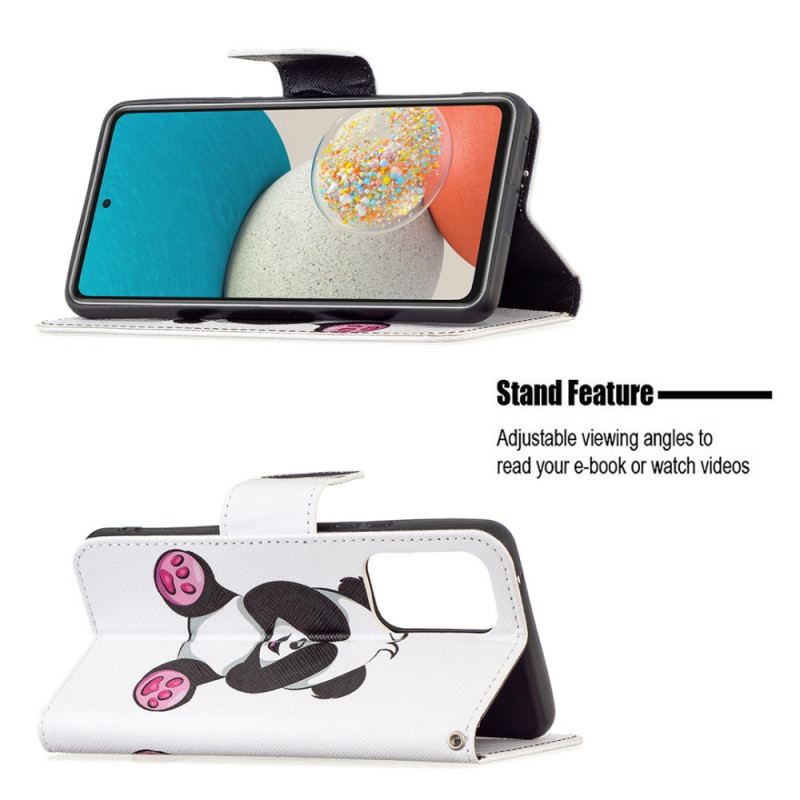 Capa Folio Para Samsung Galaxy A53 5G Panda Divertido