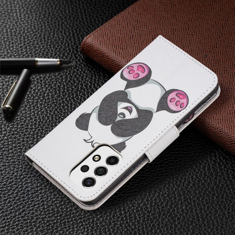 Capa Folio Para Samsung Galaxy A53 5G Panda Divertido