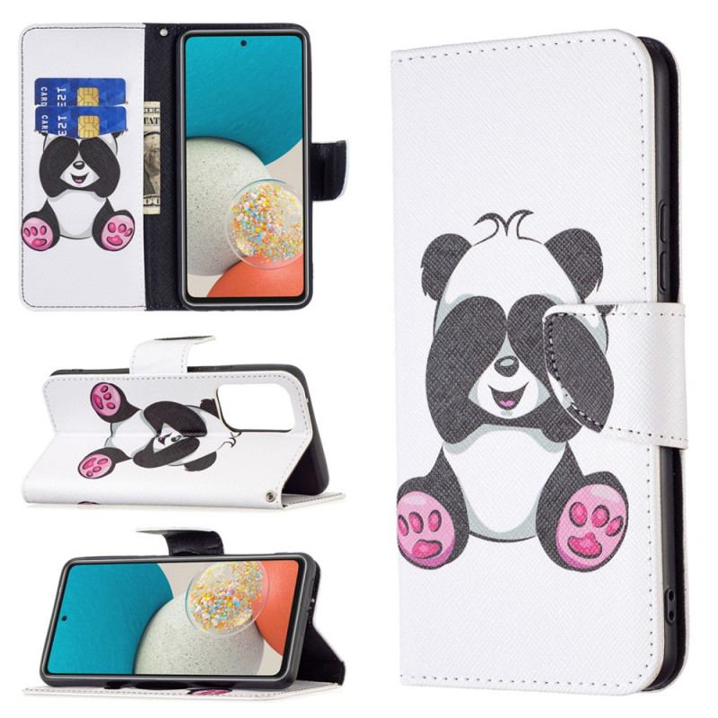 Capa Folio Para Samsung Galaxy A53 5G Panda Divertido