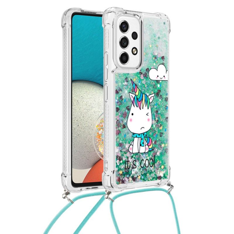 Capa Para Samsung Galaxy A53 5G De celular Cordão Glitter Unicórnio