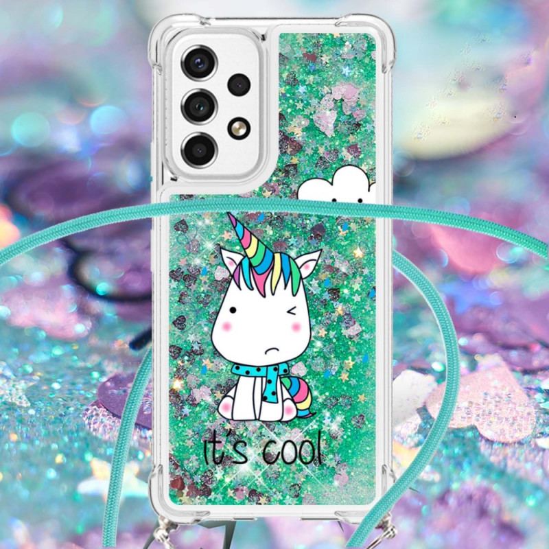 Capa Para Samsung Galaxy A53 5G De celular Cordão Glitter Unicórnio