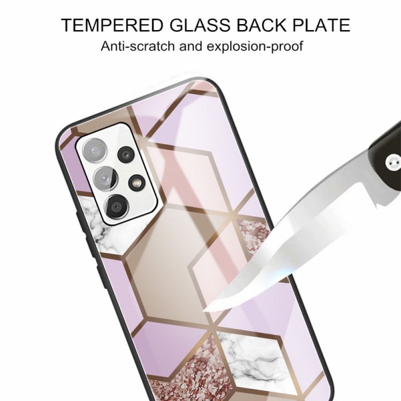 Capa Para Samsung Galaxy A53 5G Geometria Mármore Vidro Temperado