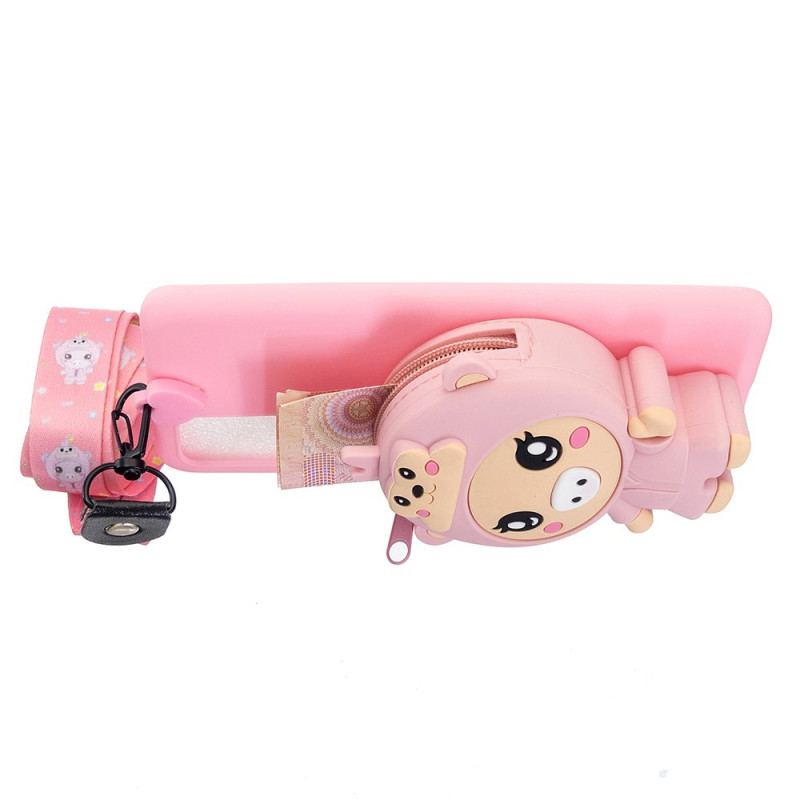 Capa Para Samsung Galaxy A53 5G Porco 3d Com Cordão De Mosquetão