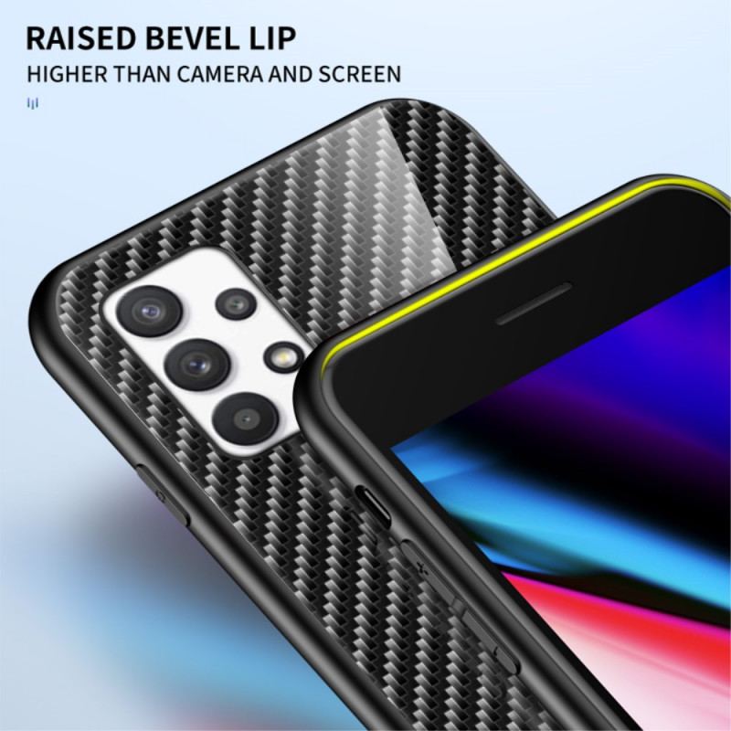 Capa Para Samsung Galaxy A53 5G Vidro Temperado De Fibra De Carbono