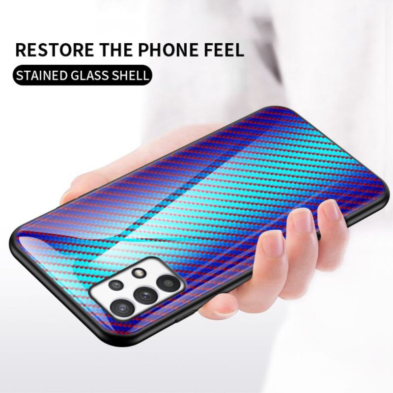 Capa Para Samsung Galaxy A53 5G Vidro Temperado De Fibra De Carbono
