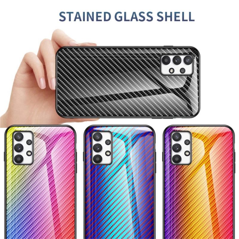 Capa Para Samsung Galaxy A53 5G Vidro Temperado De Fibra De Carbono