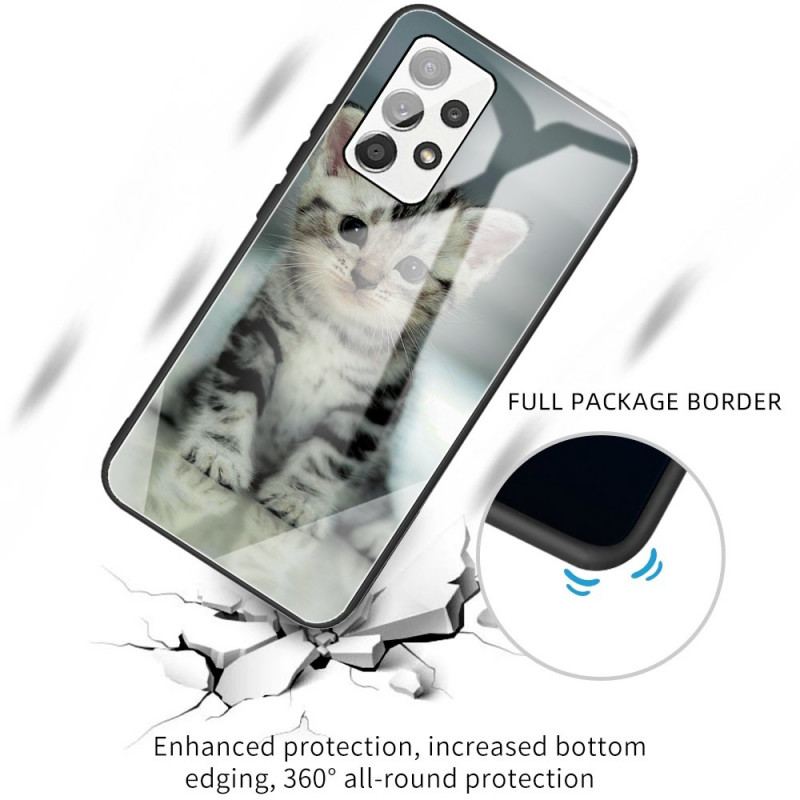 Capa Para Samsung Galaxy A53 5G Vidro Temperado Gatinho