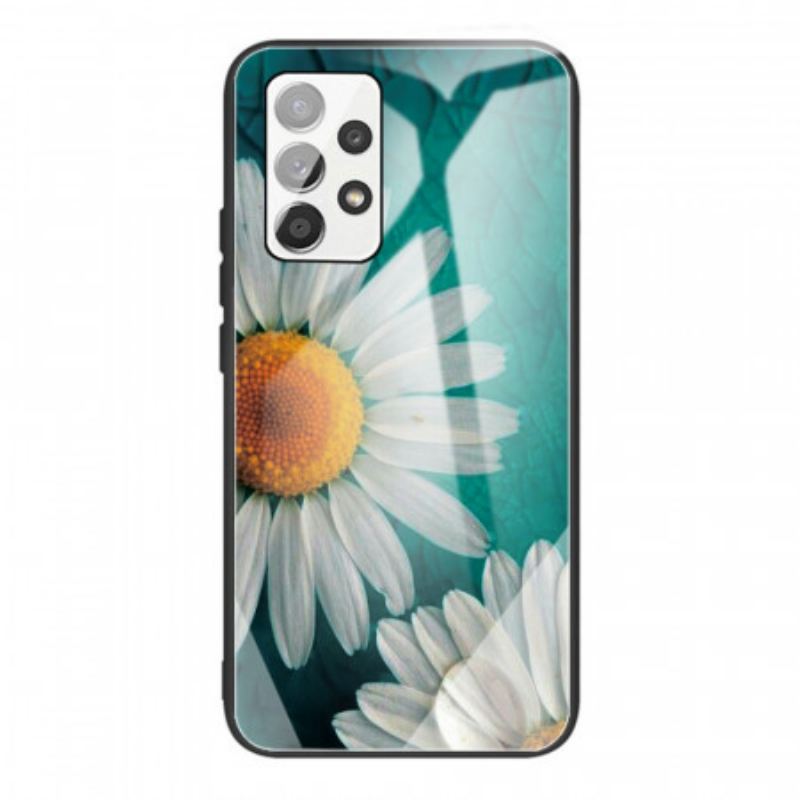 Capa Para Samsung Galaxy A53 5G Vidro Temperado Margarida