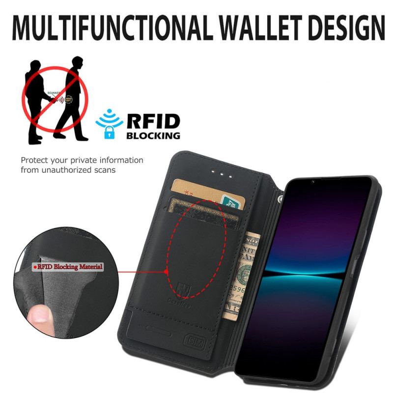 Capa De Celular Para Sony Xperia 1 IV Flip Projeto Rfid Caseneo