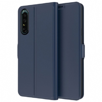 Capa De Couro Para Sony Xperia 1 IV Efeito Couro Fino