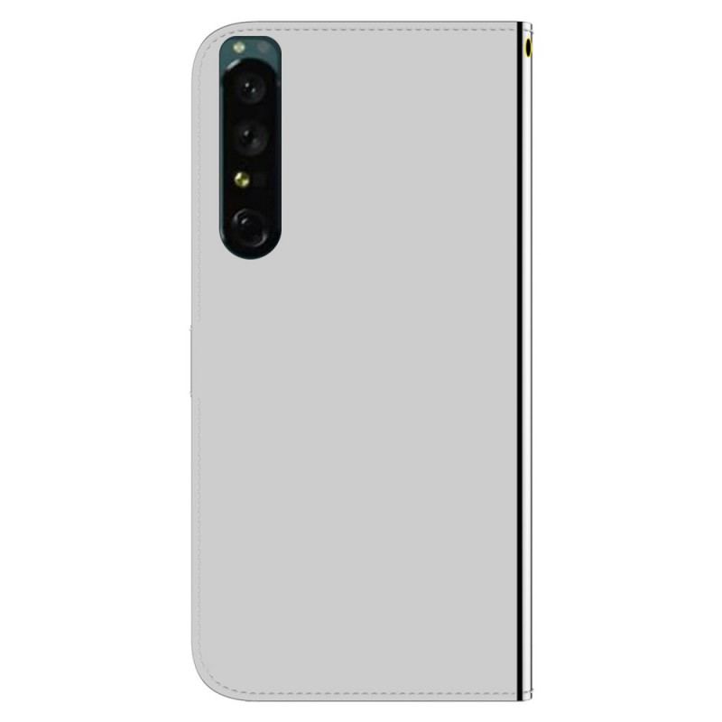 Capa Em Pele Para Sony Xperia 1 IV De Cordão Alça Espelhada De Couro Falso