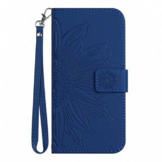 Capa Flip Para Sony Xperia 1 IV De Cordão Girassol Strappy