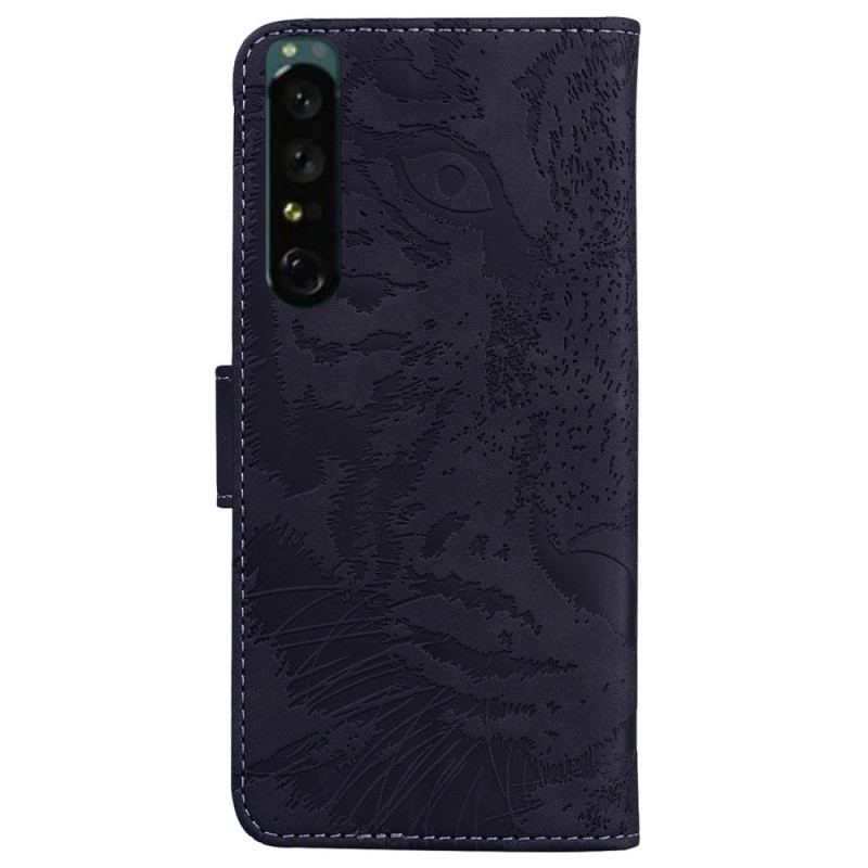 Capa Flip Para Sony Xperia 1 IV Estampa De Tigre