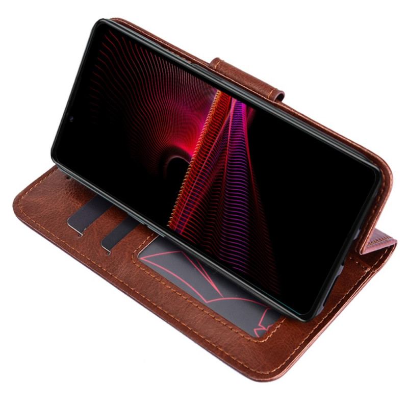 Capa Flip Para Sony Xperia 1 IV Estilo Vintage