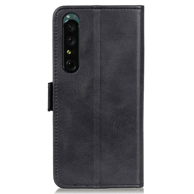 Capa Flip Para Sony Xperia 1 IV Fecho Duplo