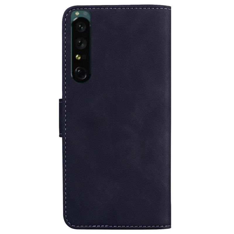 Capa Folio Para Sony Xperia 1 IV Cor Sólida