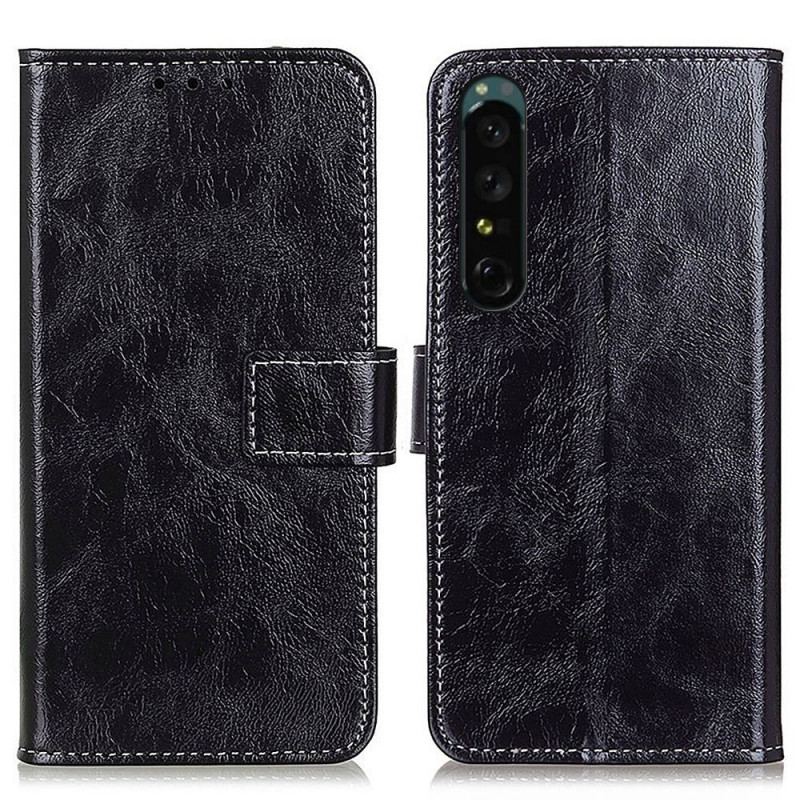Capa Folio Para Sony Xperia 1 IV Costuras Brilhantes