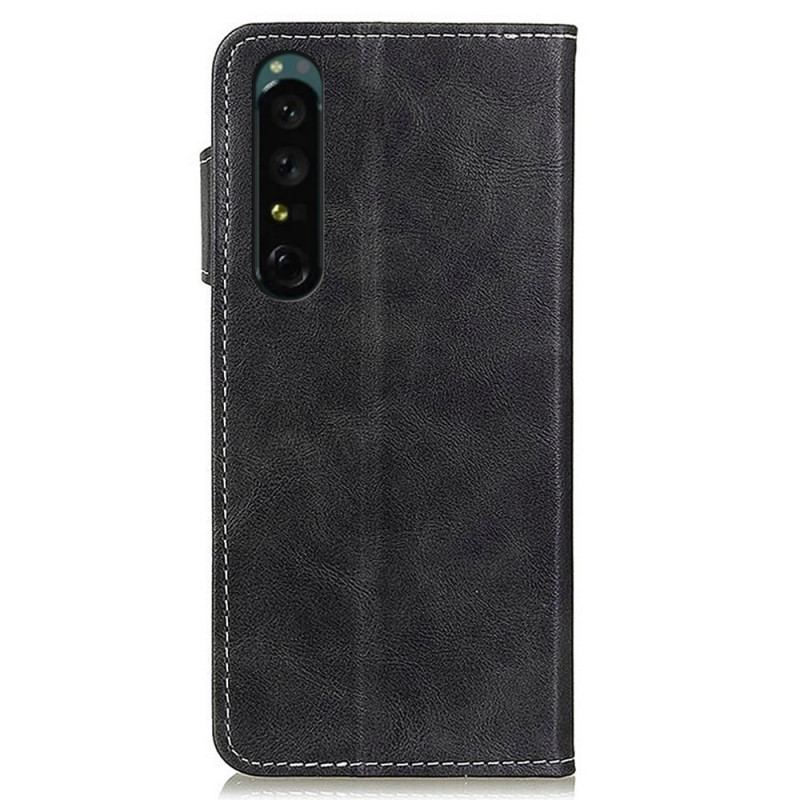 Capa Folio Para Sony Xperia 1 IV Desenho De Costura