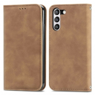 Capa De Celular Para Samsung Galaxy S21 FE Flip Couro Falso Vintage