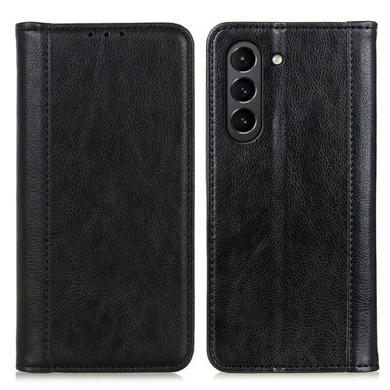 Capa De Celular Para Samsung Galaxy S21 FE Flip Couro Litchi Elegance Dividido