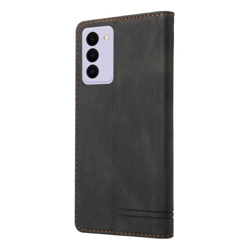 Capa De Celular Para Samsung Galaxy S21 FE Flip Couro Sintético Gq.utrobe