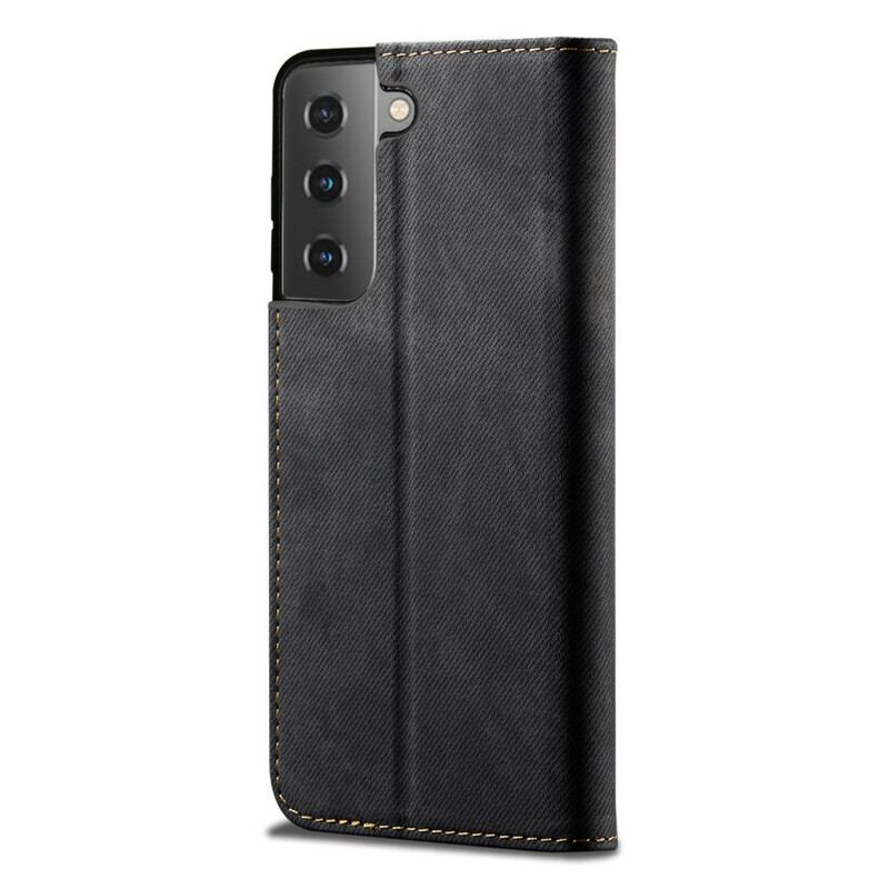 Capa De Celular Para Samsung Galaxy S21 FE Flip Tecido Jeans