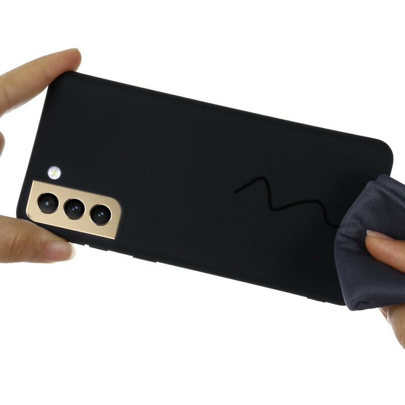 Capa De Celular Para Samsung Galaxy S21 FE Silicone Líquido Com Cordão