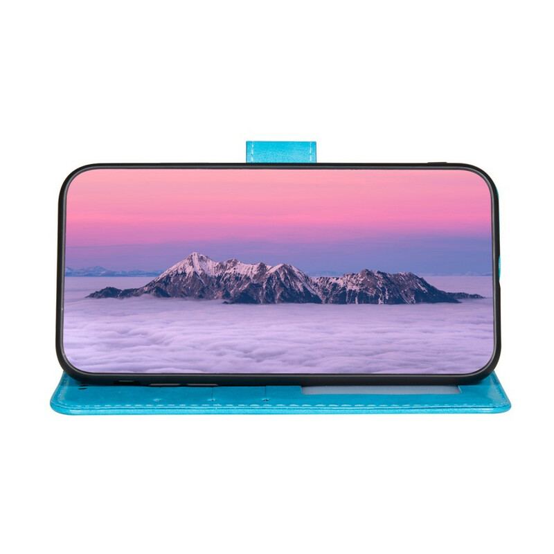 Capa De Couro Para Samsung Galaxy S21 FE De Cordão Strappy Série De Cores Sólidas