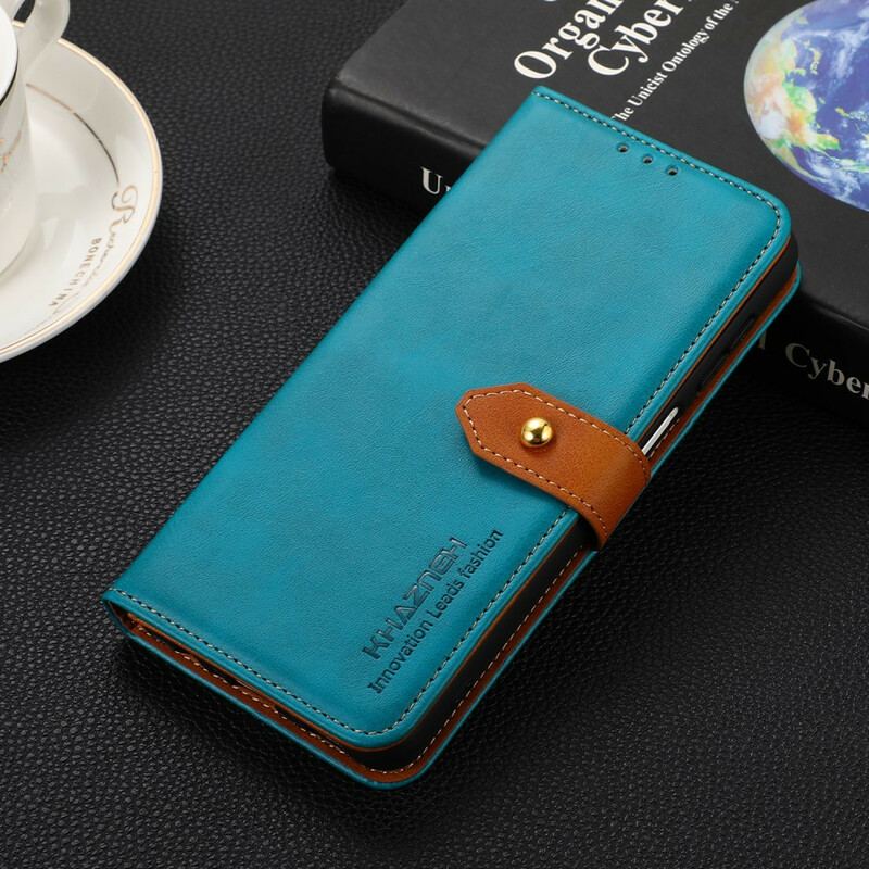 Capa De Couro Para Samsung Galaxy S21 FE Couro Falso Com Alça Khazneh