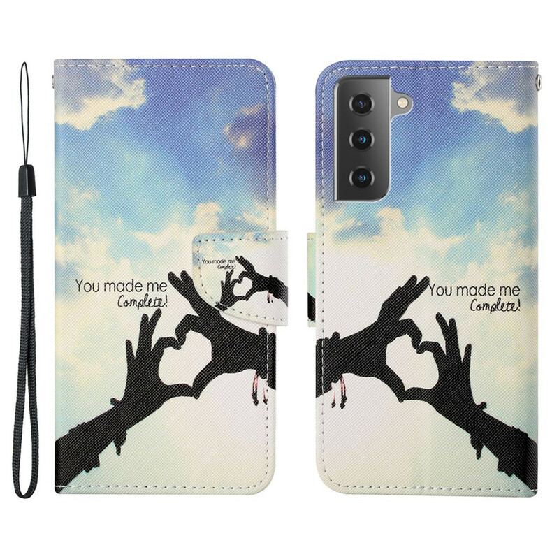 Capa Flip Para Samsung Galaxy S21 FE Completo Com Cordão