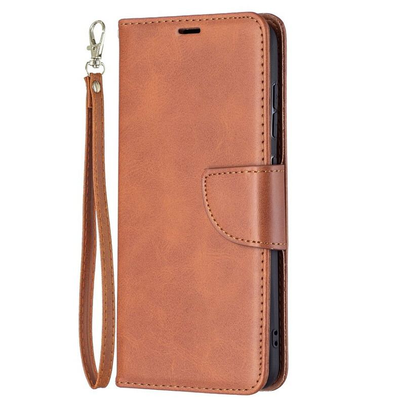 Capa Flip Para Samsung Galaxy S21 FE De Couro Retalho Liso Oblíquo