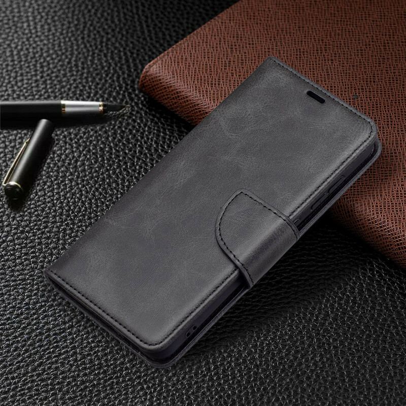 Capa Flip Para Samsung Galaxy S21 FE De Couro Retalho Liso Oblíquo