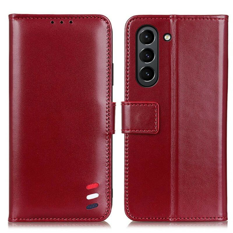 Capa Flip Para Samsung Galaxy S21 FE Efeito Couro Tricolor