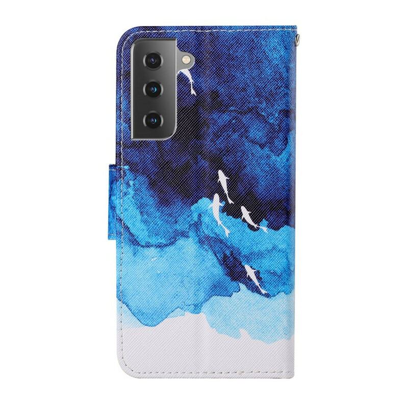 Capa Flip Para Samsung Galaxy S21 FE Mar Com Tanga