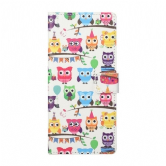 Capa Flip Para Samsung Galaxy S21 FE Várias Corujas